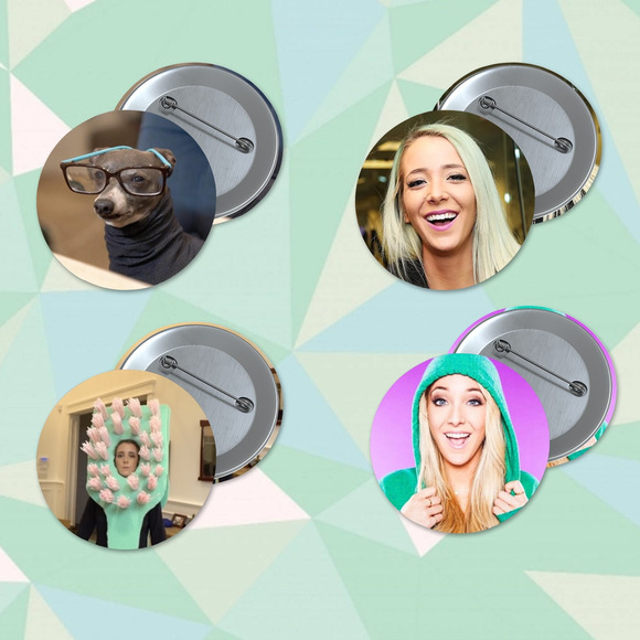 Jenna Marbles Youtube 1.5 inch Pinback Buttons Set 4 pack Funny Kermit Meme - Picture 1 of 1